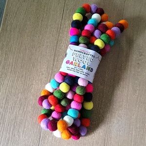 Felted Wool Garland 9ft Multicolor Trader Joe's